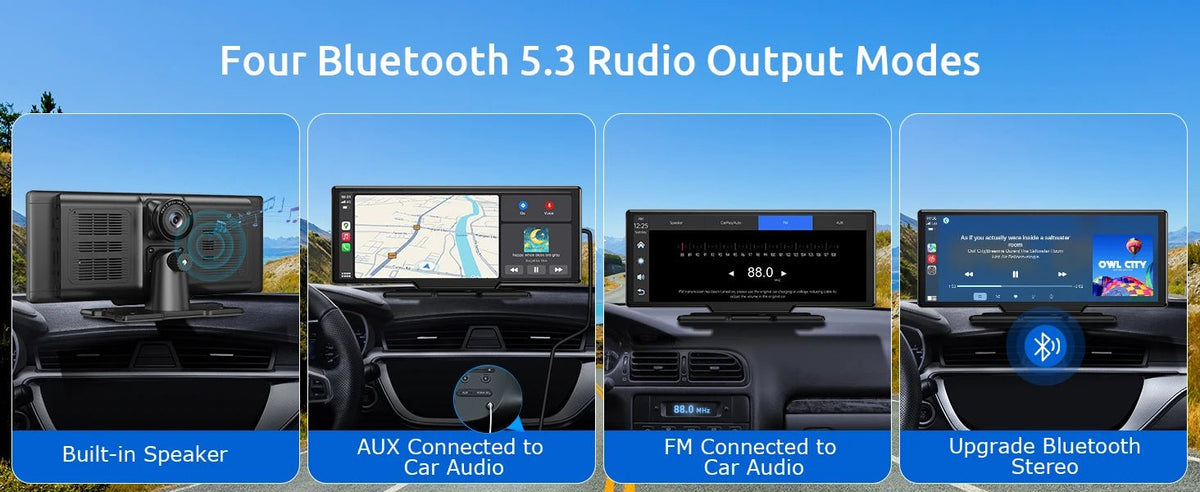 10.26"4K 64G TouchScreen Portable Wireless CarPlay/Android Auto with Dashcam and Reverse Cam SatNavWorld SatNavWorld