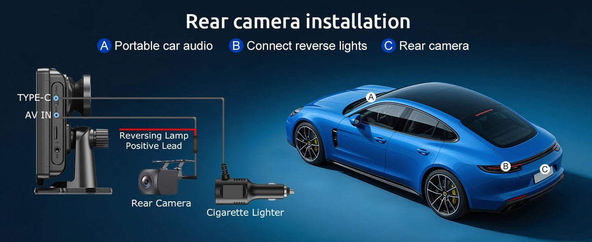 10.26"4K 64G TouchScreen Portable Wireless CarPlay/Android Auto with Dashcam and Reverse Cam SatNavWorld SatNavWorld