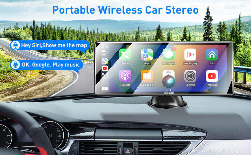 10.26" Wireless CarPlay/Android Auto Touch Screen Compatible with All Vehicles SatNavWorld SatNavWorld