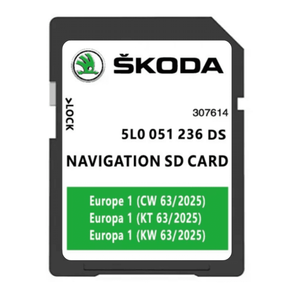 SKODA SD Card 2025 for MIB2 Amundsen Sat Nav 5L0 051 236 DS SKODA SatNavWorld