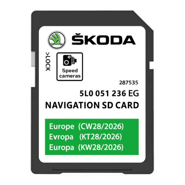 SKODA SD Card 2026 for MIB2 Amundsen Sat Nav 5L0 051 236 EG SKODA SatNavWorld