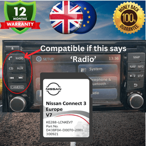 NISSAN Connect 3 - SD Card GPS UK + Europe v7 JUKE NAVARA NOTE PULSAR QASHQAI XTRAIL TIIDA LEAF MICRA NISSAN SatNavWorld