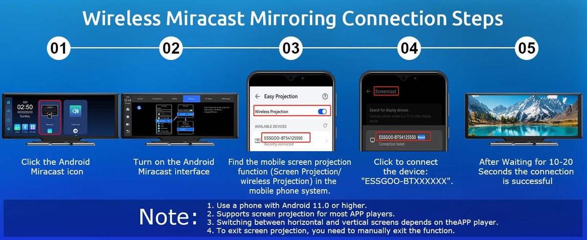 10.26"4K 64G TouchScreen Portable Wireless CarPlay/Android Auto with Dashcam and Reverse Cam SatNavWorld SatNavWorld