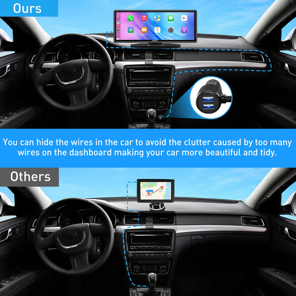 10.26" Wireless CarPlay/Android Auto Touch Screen Compatible with All Vehicles SatNavWorld SatNavWorld