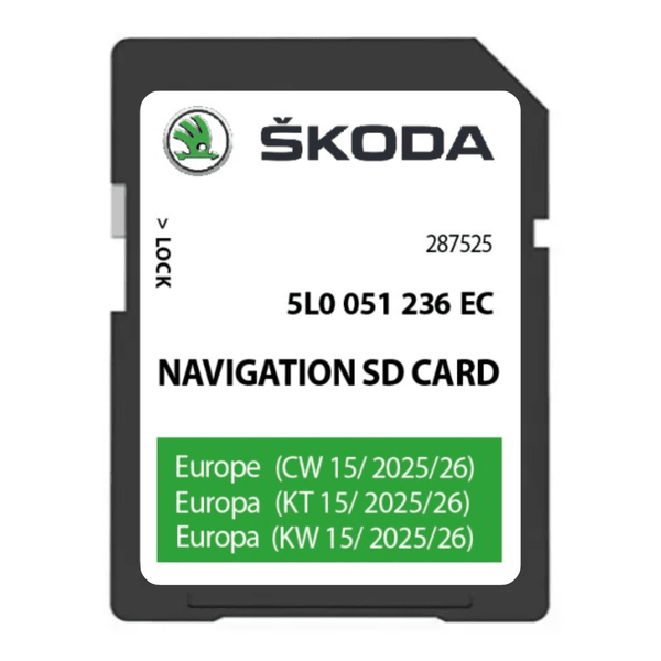 SKODA SD Card 2025/26 for MIB2 Amundsen Sat Nav 5L0 051 236 EC SKODA SatNavWorld