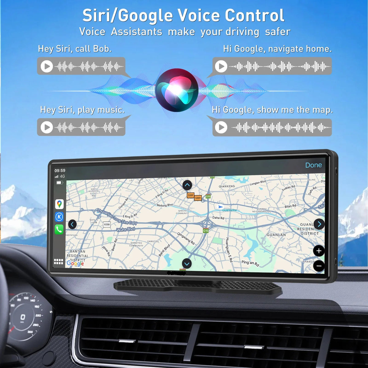 10.26" Wireless CarPlay/Android Auto Touch Screen Compatible with All Vehicles SatNavWorld SatNavWorld