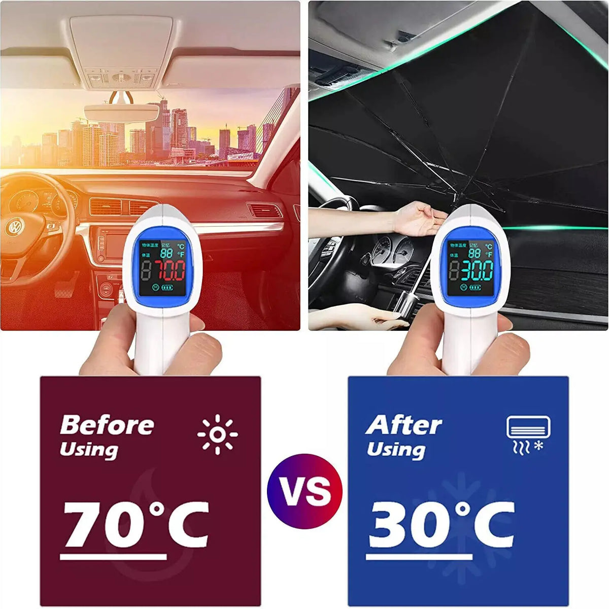 Foldable Car Sun Shade Umbrella SatNavWorld SatNavWorld