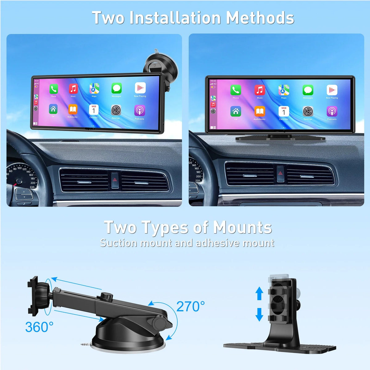 10.26" Wireless CarPlay/Android Auto Touch Screen Compatible with All Vehicles SatNavWorld SatNavWorld