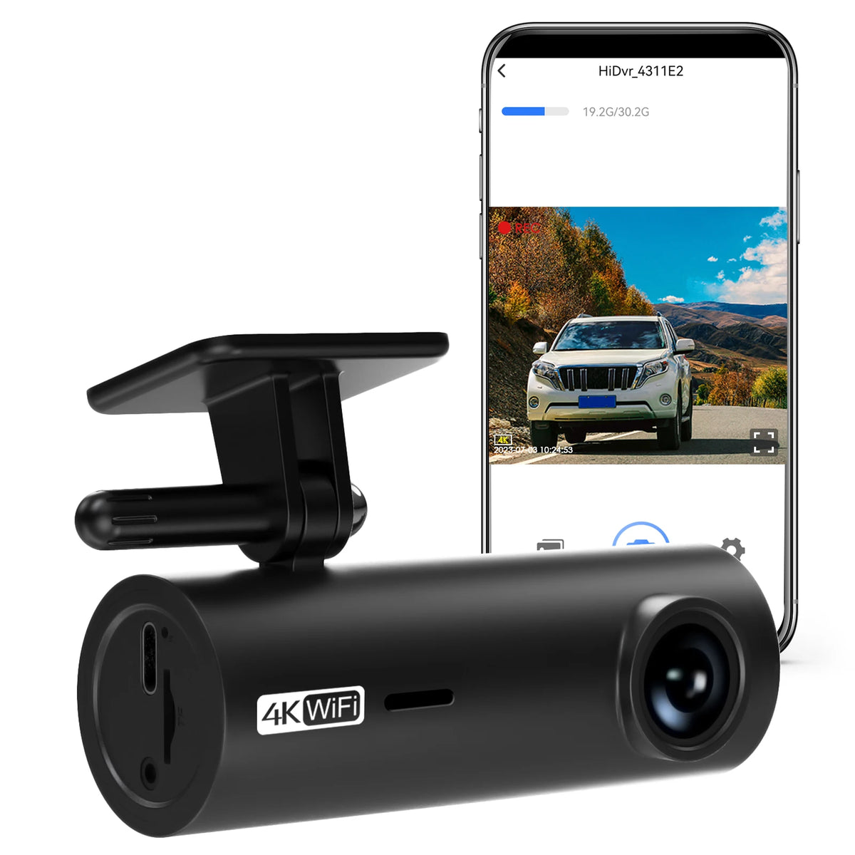 4K Car Dash Cam DVR Recorder Auto Recorder APP Control Black Box WIth WIFI Voice 24h Parking Monitoring function car accessories SatNavWorld SatNavWorld