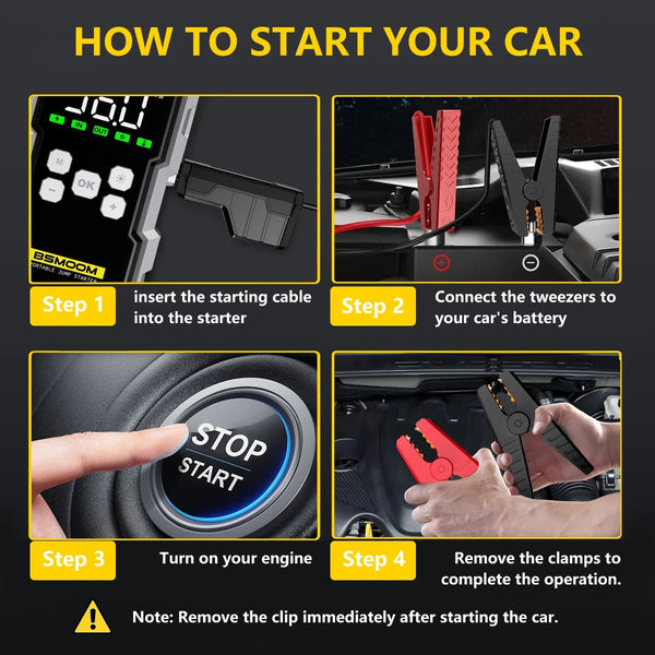 Car Jump Starter + Power Bank with 150PSI Air Compressor SatNavWorld SatNavWorld